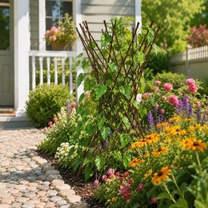 Obélisque en saule brun pour jardin, support floral, piquet décoratif rustique, accessoire de clôture – Entrepôt USA - Product Image 5