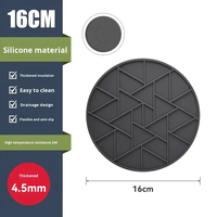 Sous-plats en silicone écologiques, lot de 3, résistants à la chaleur, antidérapants, ronds, diamètre 8,66 pouces, protège-plats (gris)