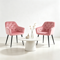 Fauteuil moderne rembourré en velours capitonné pour salon, appartement, café, hôtel