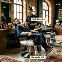 Fauteuil de Barbier Professionnel pour Hommes – Vente en Gros, Logo Personnalisé, Mobilier de Salon de Luxe Hydraulique, Chaise de Coiffure pour Salons de Barbier