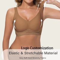 Soutiens-gorge sans armatures en gelée pour femmes, personnalisables, sans coutures, unis, à couvrance totale, avec aérations, rembourrés, style T-shirt, sans armatures