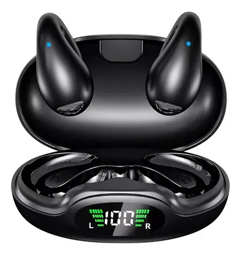 YYK-S19 Electroplated Ear Clip Wireless Earphones Ai Earbuds Translator Digital Display ENC Noise Cancellation IPX5 Waterproof