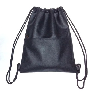 <span class=keywords><strong>Zaino</strong></span> con coulisse in <span class=keywords><strong>pelle</strong></span> nera moda all'ingrosso con tasca interna - Product Image 1