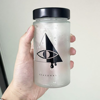 Botol Madu Kaca Ergo Matte Frosted dengan Tutup Sekrup Aluminium, Wadah Penyimpanan Makanan Mewah dari Kaca