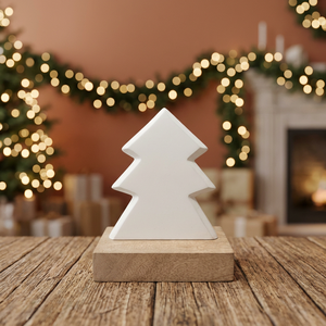 White Wooden Christmas Tree Decoration <b>Pine</b> Shape Tabletop Ornament Indoor Handmade Holiday Display - Product Image 3