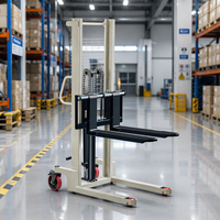 Chariot élévateur manuel à haute performance pour palettes, capacité de charge de 1000 kg, hauteur de levage de 1600 mm, pneus en polyuréthane