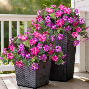 Fleurs artificielles en soie de type Morning Glory, résistantes aux UV, anti-décoloration, plantes de simulation pour la décoration intérieure et extérieure du jardin et du balcon - Product Image 5