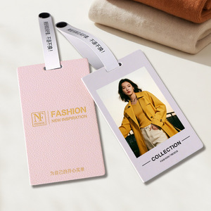 Étiquettes personnalisées de luxe pour vêtements avec nom et logo de marque, conception gratuite, étiquette de mode avec logo en ficelle pour vêtements - Product Image 4