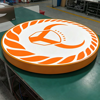 Enseigne publicitaire lumineuse ronde personnalisée avec logo, enseigne extérieure pour commerce, enseigne lumineuse circulaire à LED, enseignes lumineuses brillantes