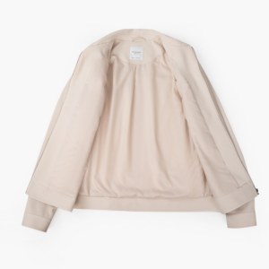 Veste en tricot à col et fermeture éclair intégrale minimaliste pour <span class=keywords><strong>homme</strong></span> de haute qualité - Tissu doux beige, chemise décontractée - Product Image 3