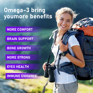Gélules végétaliennes d'oméga 3 de haute qualité avec vitamine K2 pour soutenir la santé cellulaire, la fonction immunitaire et la fonction cérébrale – Compléments en gélules - Product Image 3