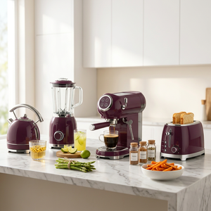 BESTONE Kitchen Appliance Set 02 Blender Coffee Maker <b>Toaster</b> <b>Kettle</b> Electric Household Purple OEM ODM - Product Image 1