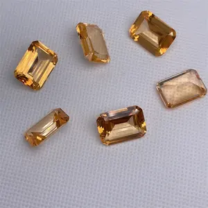 Genuine Imperial Yellow Topaz Faceted Octagon Shape Loose Gemstones For Jewelry Making