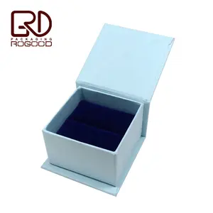 珠宝戒指/耳环/项链P1255蓝色纸纸板磁性书式盒