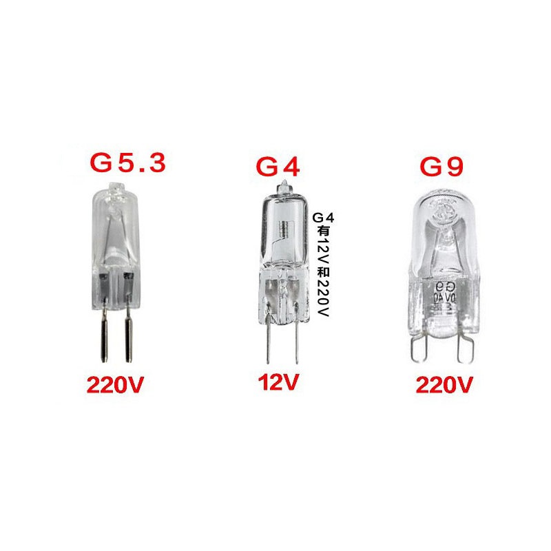 Bombilla halógena de tungsteno G4, lámpara de cristal con Pin resaltador, 12V, 5W, 10W, 20W, 35W, 2000 horas, venta al por mayor