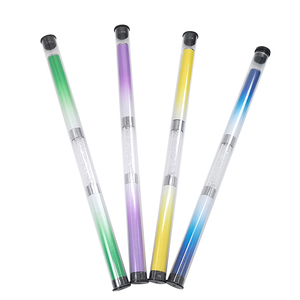 Ensemble de 4 stylos à double tête pour nail art, manches en métal et en bois, pinceaux à poils en nylon dans un sac en PVC pour la manucure - Product Image 1