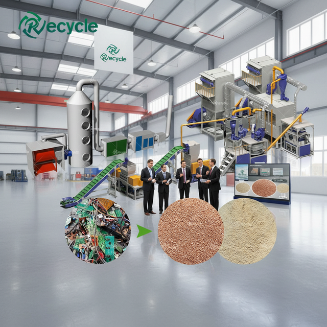 E Waste PCB Recycling Machine for Computer Motherboard Scrap with High Efficiency Metal Separation System
