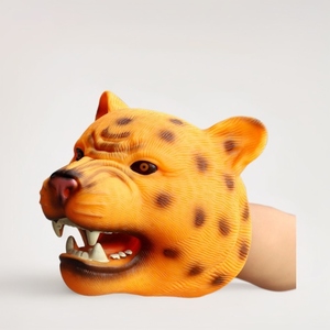 Títere de mano con cabeza de animal, juguete de vinilo, modelo de simulación de león, tigre, perro, guepardo, juguete de moda para niños - Product Image 3