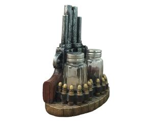 Figurine porte-épices avec salière et poivrière en <span class=keywords><strong>verre</strong></span> rechargeable, ensemble de 3 pièces Western Old Farm, décor de cuisine, décor de Table de ferme - Product Image 2