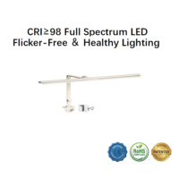 Lampe de bureau LED pliable en métal, CRI95, avec capteur et contrôle tactile, réglable, écologique, protection des yeux, pour chambres et lecture étudiante