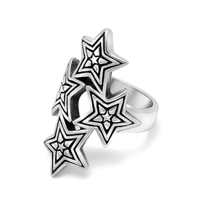 Star <b>Ring</b> Men's Multi Star Overlapping <b>Titanium</b> Steel Index Finger Rock <b>Ring</b> SA953 - Product Image 5