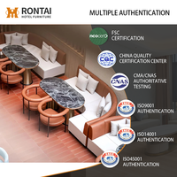 Ensemble de mobilier contemporain pour hall d'hôtel, pour salon public, comprenant des canapés, des tables basses et des fauteuils pour espaces publics