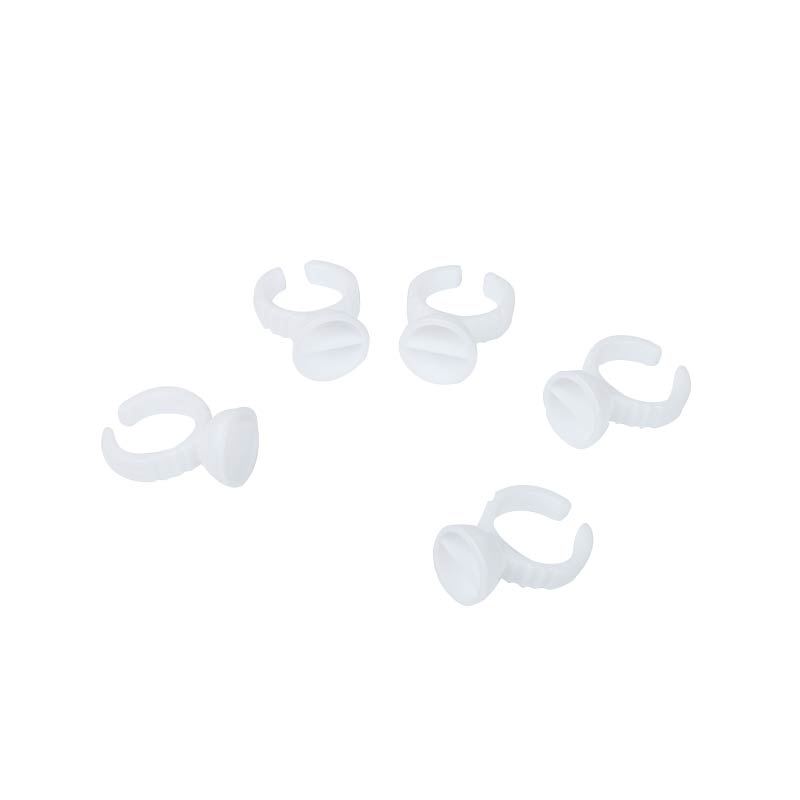 Wholesale disposable white plastic glue holder rings eyelash extension accessories