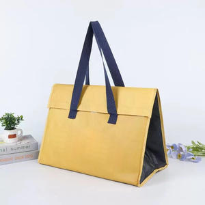 Nouveau design, sac à main noir durable, pliable, respectueux de l'environnement, sac en tissu recyclable pour les courses et les vêtements, impression d'images - Product Image 5