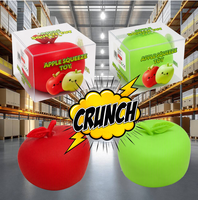 Jouets Squishy en forme de pomme croustillante, jouets à presser, jouet anti-stress, jouet pour soulager l'anxiété, Squishies, balle à presser, amusement créatif