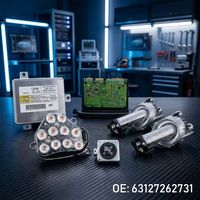 Ballast LED neutre 63127262731 et feux de jour pour Série 5 F10/F11/F18 LCI 520i/528i/535i - 12V 35W Angel Eyes