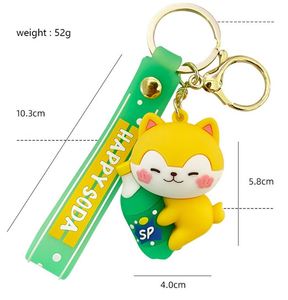 2024 New 3D PVC Rubber Animals <b>Key</b> <b>Chain</b> Keyring Creative Cute Cartoon Bear Rabbit with Drink Keychain - Product Image 6