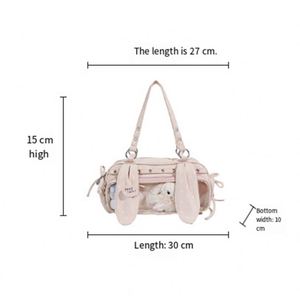 PU <b>Bag</b> Large Capacity Clear <b>Crossbody</b> Shoulder <b>Bag</b> for Women Boston Style for Daily Commute & Cosmetics Storage - Product Image 2