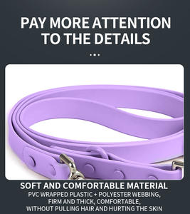 Correa de perro manos libres con <span class=keywords><strong>2</strong></span> ganchos en stock conjunto de collar de correa de perro de goma de Pvc de color de lujo - Product Image 4