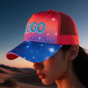 Gorra de béisbol deportiva estructurada personalizada de fábrica con 5 paneles, impresión digital, sublimación de algodón común Sky - Product Image 2