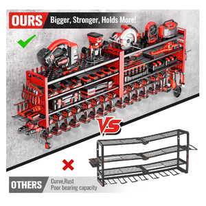 Giá đỡ dụng cụ điện siêu lớn gắn tường, giá đỡ dụng cụ không dây siêu bền 4 tầng, hệ thống tổ chức đồ dùng cho nhà để xe/xưởng - Product Image 3