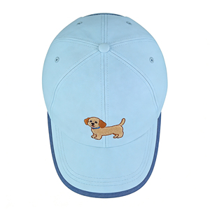 6-Panel Puppy Embroidery Baseball Cap Lightweight Breathable <b>Light</b> Blue Sun <b>Hat</b> for Outdoor Sports - Product Image 4