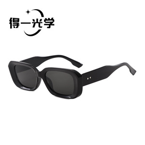 <b>Square</b> <b>Sunglasses</b> Black PC <b>Frame</b> UV400 Women Street Style - Product Image 1