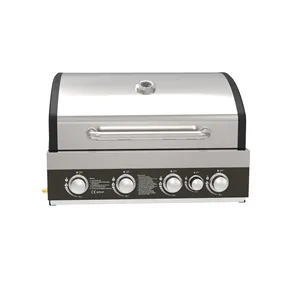 内置燃气烧烤烤架不锈钢烧烤烤架，带四个燃烧器，高质量