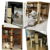 Couvre-jambes de table en sisal à l'épreuve des chats avec coussinets anti-rayures Ensemble de protecteurs de meubles
