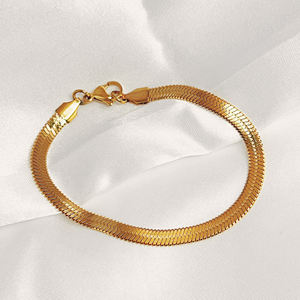 Pulseira de aço inoxidável sem tarniz, corda torção, corrente de tornozelo figaro, pulseira de osso, meia pérola, meia pulseira cubana - Product Image 3