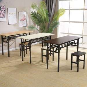 Avrupa tarzı dikdörtgen masa ev kullanımı için kolay kat uzun bilgisayar masası Modern tasarım konferans ve durak eğitim masası - Product Image 2