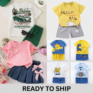 Conjuntos de Camiseta y Pantalones Cortos de Algodón para Niños, Estampado de Osos, Ropa de Verano para Niños y Niñas, Ropa Casual, Opciones Multicolores - Product Image 2