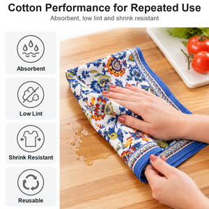 Essuie-tout suspendu personnalisé en 100 % coton avec motifs imprimés, étiquettes de marque et tissu absorbant lavable en machine - Product Image 3