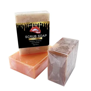 100g Coconut Oil Scrub Soap Exfoliating Skin Whitening Shrink Pores Varicose Soap Deep Cleaning Handmade Rich Foam Skin Care