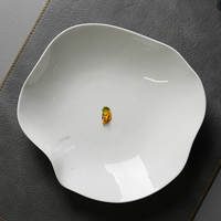Assiettes d'apéritif en céramique de restaurant français haut de gamme de forme irrégulière pour une expérience culinaire élégante