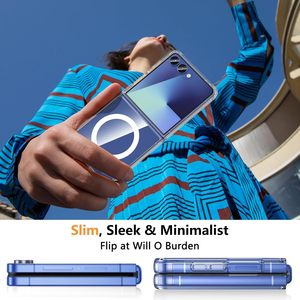 Funda Magnética Transparente para Teléfono <span class=keywords><strong>Samsung</strong></span> ZFlip8, Funda Protectora Plegable para Zflip7 con Airbag Anticaídas y Antiamarilleo - Product Image 6