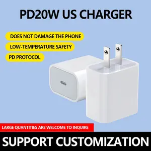 2024 New Style Macaron Colour Customizable Multi-colour PD20W Charging Head Fast Charger US Standard Type-c Wall Charger