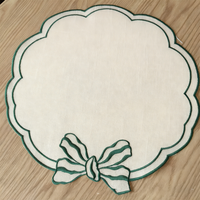 Napperons modernes irréguliers brodés avec nœuds, écologiques, pour la décoration de table à manger à la maison, serviettes de table en lin multicolores pour pique-nique et extérieur