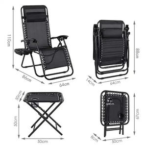 <span class=keywords><strong>Chaise</strong></span> <span class=keywords><strong>de</strong></span> <span class=keywords><strong>jardin</strong></span> pliante inclinable et sans gravité pour l'extérieur <span class=keywords><strong>Chaise</strong></span> <span class=keywords><strong>longue</strong></span> <span class=keywords><strong>de</strong></span> plage avec porte-gobelet - Product Image 3