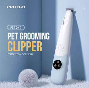 Afeitadora de pelo para mascotas de bajo ruido PRITECH, recortadora de patas de perro recargable para aseo con luz LED - Product Image 1